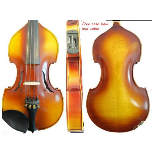Hand made Baroque style brown color electric violin 4/4 +Acoustic violin #11699