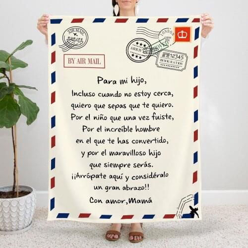 Spanish Letter From Mother To Son Blanket Fleece All Season Breathable Super Soft Throw Blankets for Bed Outdoor Rug Piece