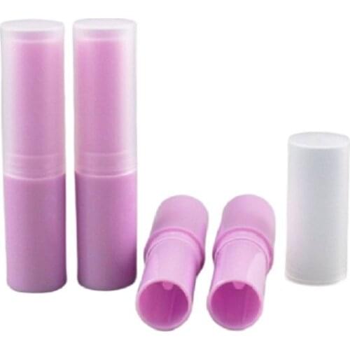 50 pcs/lot 4g Lip Balm Containers Round Purple Empty Cosmetic Containers DIY Lip Balm Lipbalm Tube Packaging with Clear Cap
