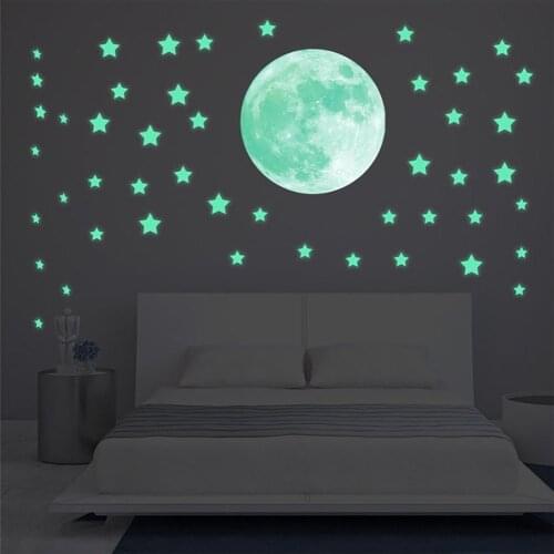 Hot 100pcs 3D Luminous Star Sticker Glow In Dark Wall Decals Fluorescent Ceiling Stickers Children Room Bedroom Decoration