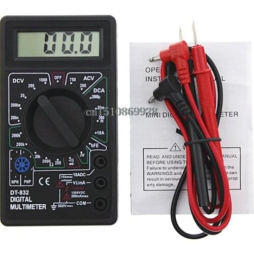 Multimeter Professional DT832 Digital Multimeter LCD DC AC Voltmeter Ammeter Ohm Tester