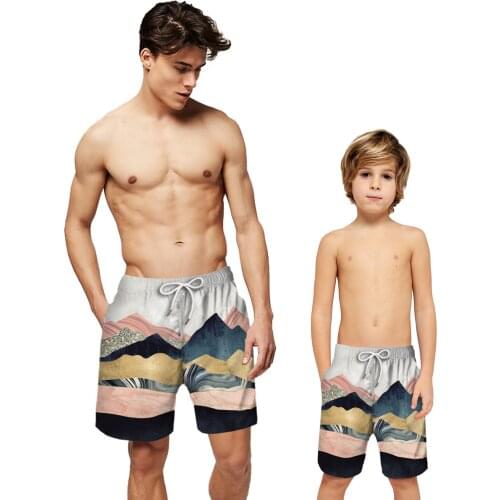 Massif Print Surffing Mens Swimwear Swimming Shorts Trunks Beach Board Shorts Draw String Elastic Swim Pants Swimsuits Running