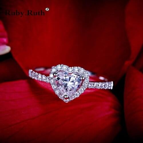 Silver color ring set heart shape CZ zircon design rings wedding ring hearts and arrows zircon inlaying fashion luxury jewelry