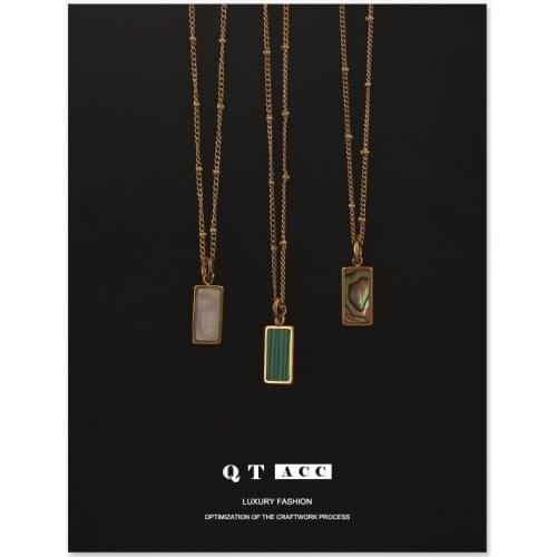Shell Malachite Pendants Necklaces Stainless Steel Plated Gold For Women Designer Personalized Trendy Party Necklace Jewellery
