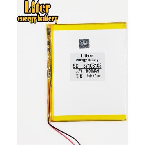 Polymer Rechargeable lithium battery 37108103 3.7V 5000mAh battery pack For DIY GPS for tablet pc 8 inch 9inch