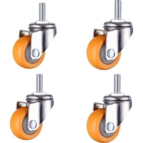 Stem Casters 1 Inch Nylon Swivel Castor Wheel for Shopping Trolleys M6 Thread Bolts