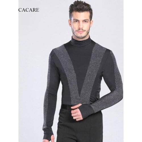 Latin Dance Shirts Men Jumpsuit Latina CHEAPEST CAD083 Dance Top Shirt Black Long Sleeve Romper Bodysuits