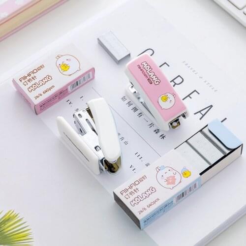 Sandro creative MINI stapler kawaii Cartoon Stapler Stapler Set Office Learning Stapler Student Supplies