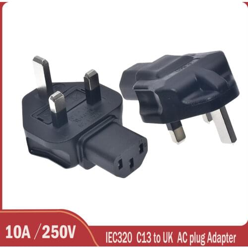 Singapore Malaysia Power adapter (UK) Fused C13 AC plug for PC Desktop TV Monitor Rice Cooker Filter brand new 3 PIN 10Amp Fuse