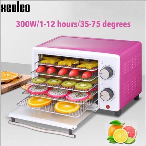 XEOLEO Fruit dryer Food dehydrator 5 layers Food Drying Machine Automatic Snacks Dehydration Dryer dual-control Food oven 300W