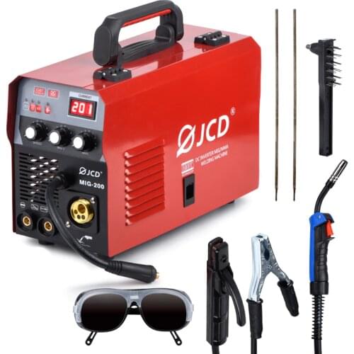 JCD MIG Welder 200/160A Arc Welder 220V Smart IGBT MMA Stick DC Inverter With LCD Digital Display For Beginner Welding Machine