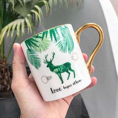 Light much fresh paint ceramic cup creative simple breakfast milk mug business men and women do office coffee cup