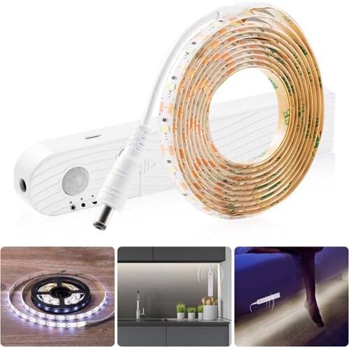 Led Light Strip PIR Motion Sensor Induction Led Strip Battery 60leds/M 2835smd Under Bed Lamp For Closet Wardrobe Cabinet Stairs
