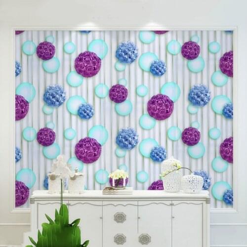 Waterproof 3D Flower Wallpaper Cartoon Wall Stickers For Kid TV Background Self-Adhesive Paper Rustic Effect Furniture Decorate