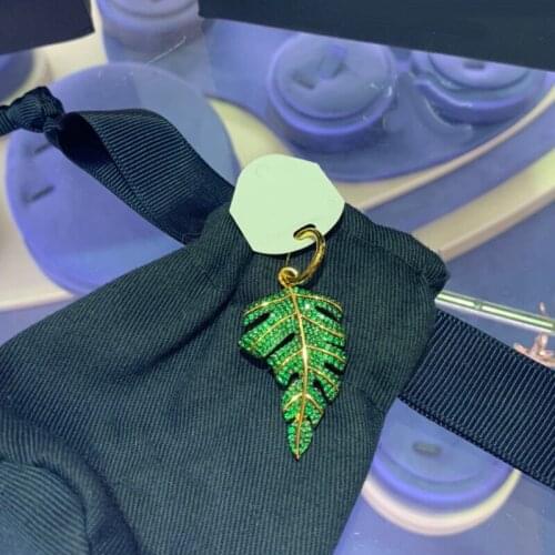 Brand 1:11 Piece Fashion High Quality Copper Single Tropical Jungle Large Green Leaf Earring Women Party Jewelry