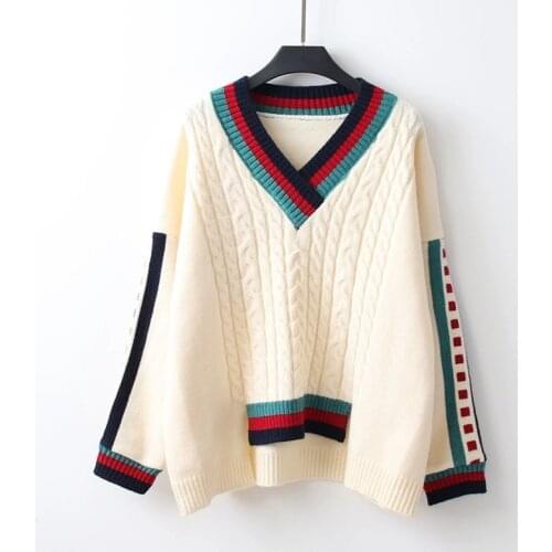 Korean Style Women Winter Fashion Pullover and Sweaters V neck Twisted Irregular Pull Femme sueter mujer invierno 2020