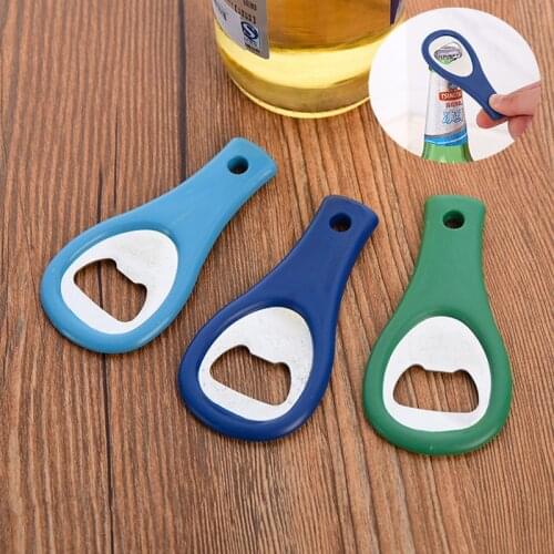 1PC Plastic Stainless Steel Beer Bottle Opener Magnet Juice Drinking Cap Openers Kitchen Gadget Cooking Bar Tools Supply Random