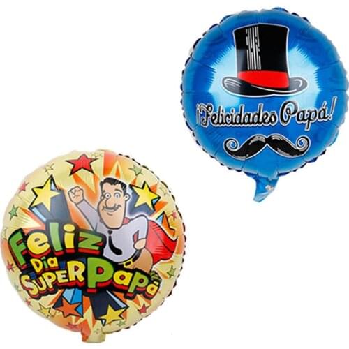 10pcs 18inch Spanish Fathers Day Feliz Dia Super Papa Foil Balloons Party Decoration Ballon Supplies Globos