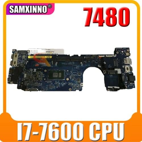 100% working for dell latitude 7480 motherboard 0F48ND CN-0F48ND SR33Z I7-7600 CAZ20 LA-E132P DDR4 working well