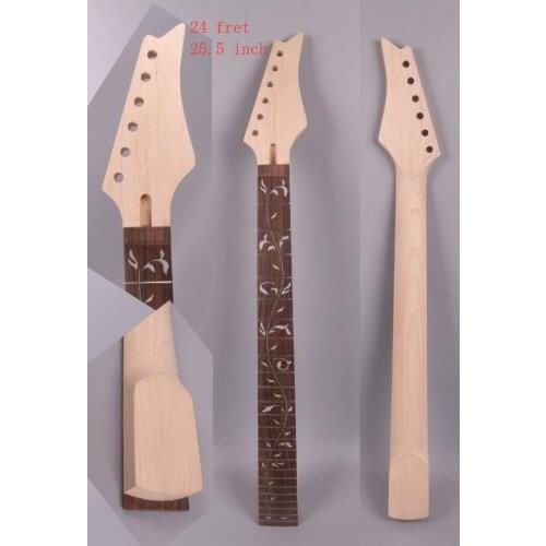 1x electric guitar neck replacement 24 fret 25.5'' locking nut guitar parts
