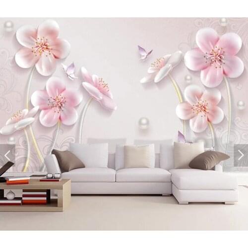 3D Flower Wall Mural Wallpaper for Living Room Wall Decor Hand Painted Contact Paper Murals Wall Paper Floral Home Improvement