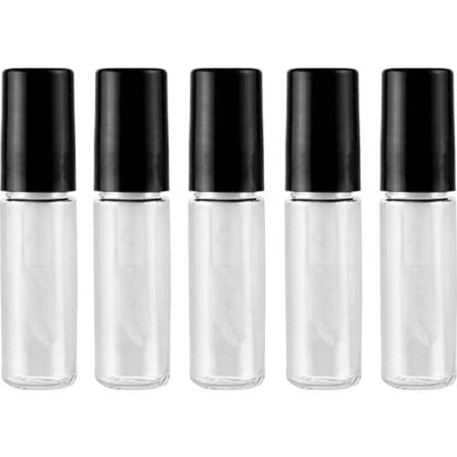 5 Pieces Clear Mini Lip Gloss Tube Refillable Empty Lip Balm Containers Bottles