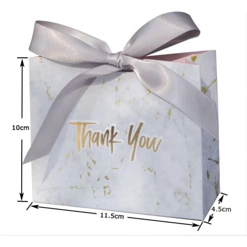 6pcs/set Mini Grey Marble Gift Bag Box for Party Baby Shower Paper Chocolate Boxes Package Birthday/Wedding Favours candy Boxes
