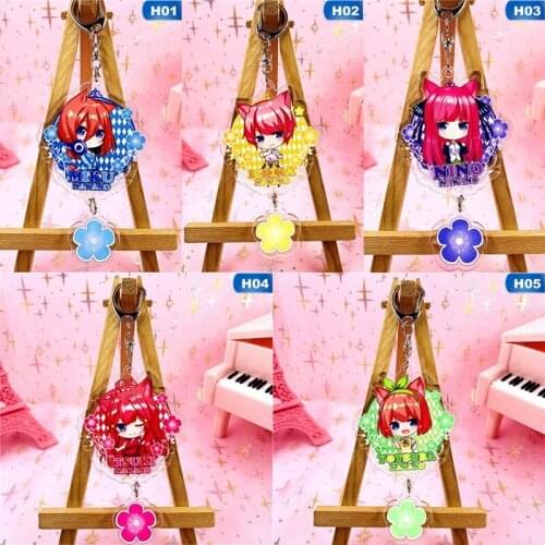 Anime Quintessential Quintuplets Acrylic Keychain Nakano Ichika Nino Miku Yotsuba Itsuki Cute Funny Cartoon Pendant Keyrings Toy