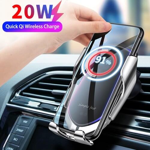 KEPHE 20W Car Phone Holder Charger For iPhone 11 XR Pro Max Samsung Fast Wireless Charging Intelligent Qi Wireless Car Charger