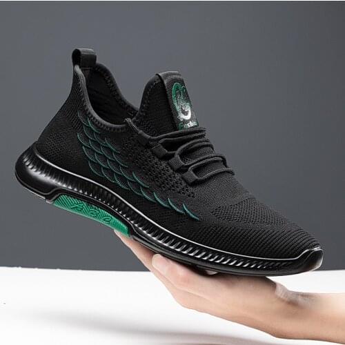 Running shoes flying woven Korean casual shoes mens shoes fashion breathable trend sports shoes men 2021 summer new style