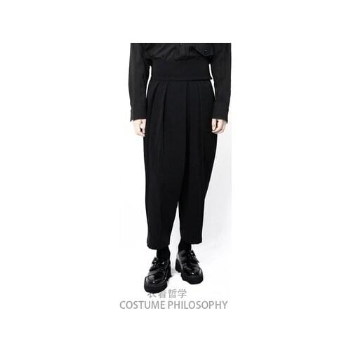 Philosophy, Yamamoto style, Yoji mens slacks, black Harem pants, loose velcro, wide waist