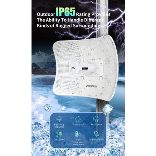 COMFAST CF-E317A 5.8G 10KM 2*24dBi Wireless Bridge Outdoor 300Mbps Router WiFi Repeater Extender Signal Booster CPE Router IP65