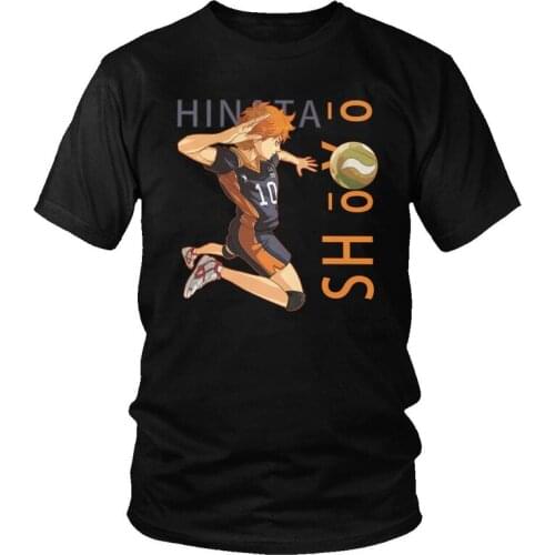 Shoyo Haikyu Hinata Fly High T-shirt Men Fashion T Shirts Short Sleeve Anime Manga Haikyuu Tshirts Cotton Tee Top Clothes