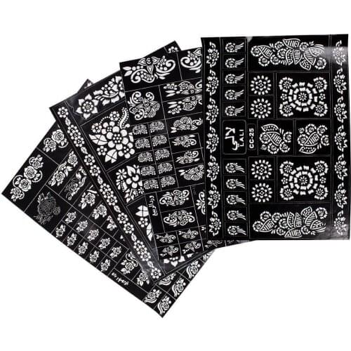 Indian henna 4 Pcs Tattoo Template Mixed henna хна для бровей henna powder плетка
