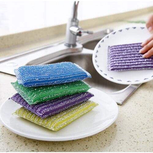 Kitchen Sponge Scouring Pad Cleaning Brush Super Decontamination Household Dishwashing Brush Pot Cloth Single Piece