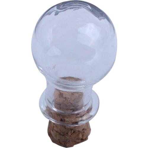 Mini Glass Bottles Jars with Cork Wish Note Craft Bottle Pack of 10 Bulb Shape Clear