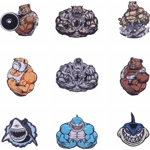 Punk Animal Bear Patch heat-Adhesive For Jacket Iron on Clothing Accessories Decor Washable Embroidery Patches For Clothing