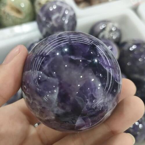 45-55mm Natural moss agate sphere crystal quartz sphere rock mineral Reiki healing