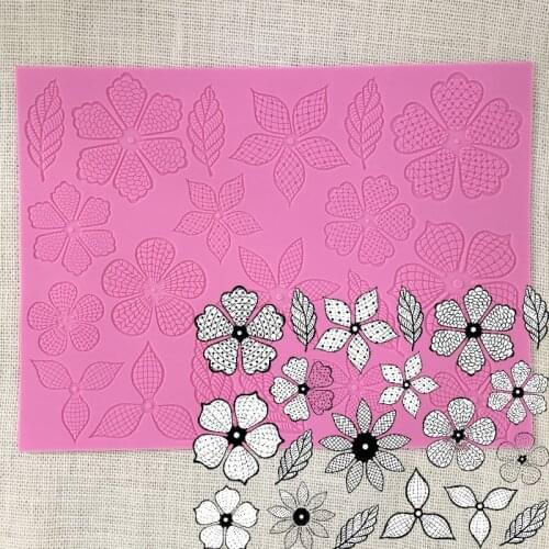 New, Oversized Flower Leaf Shaped Lace Silicone Mould Fondant cake surround decoration Wedding flower embossing mold sugar