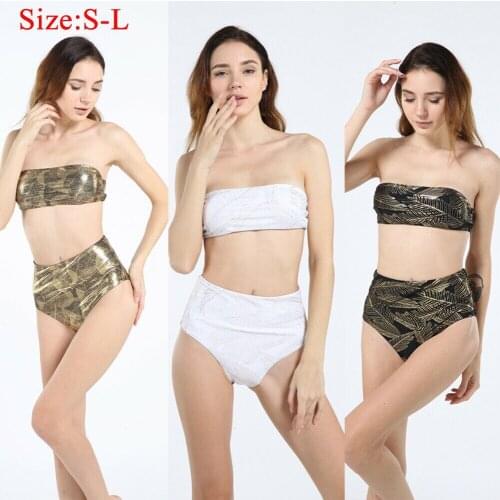2019 New Style Fashion Hot Summer Women Two-Piece Suits Swimsuit Beachwear Push Up Bra Bathing Suit High Waist