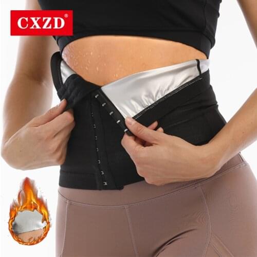 CXZD 2021 New Women Breasted Sweat Girdle Waist Running Sweat Belt Sports Sauna Waist Belt Abdomen Belt Sweating Body Workout