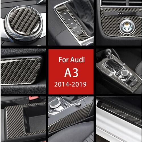 The full set of ABS Carbon fiber interior control car stickers For Audi a3 2014-2019 car accessories Stickers