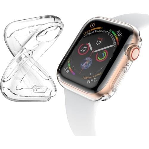 Transparent Case For Apple Watch 4th 6 SE 38MM 44MM 360 Full Clear Soft TPU Screen Protector For Iwatch Cover 5 4 3 40MM 42MM