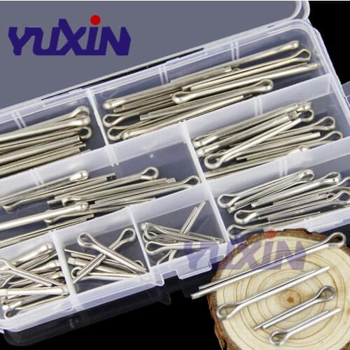 220Pcs M2/M2.5/M3/M3.2/M4/M5/M6 Split Cotter Pins Kit Set with Box Split-Cotter Fastening Stainless Steel Assortment Pins