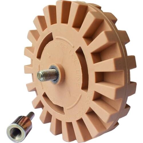 Rubber Eraser Wheel 3.9" Pinstripe Car Sticker Paint Glue Adhesive Remover Vinyl Decal Graphics Removal Tool Drill Adapter E22