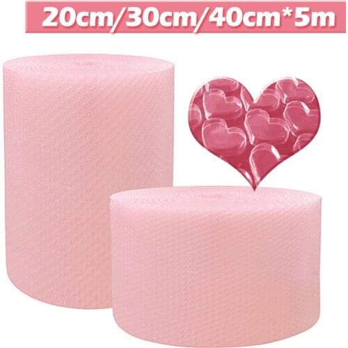 40cmx5m Pink Heart-shape mini Air Bubble Roll Party Favors And Gifts Packing Foam Roll Wedding Decoration Emballage Bulle Warp