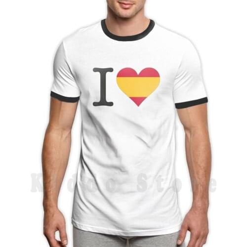 I Love Spain T Shirt Print For Men Cotton New Cool Tee Flag Mallorca Spain Bullfight Vacations Flamenco Football