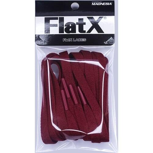 FlatX 8mm Burgundy/ Burgundy Color Metal Tips Shoelaces High Quality Professional Sneaker Laces Shoelace Lacet