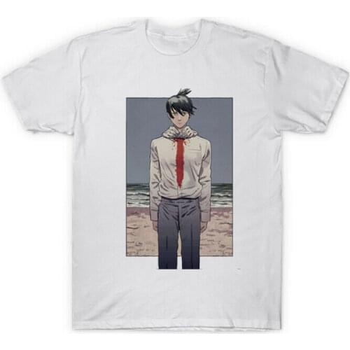 Special Agent Aki Blood Tie Fox Devil Gun Fiend Chainsaw Man White T-Shirt