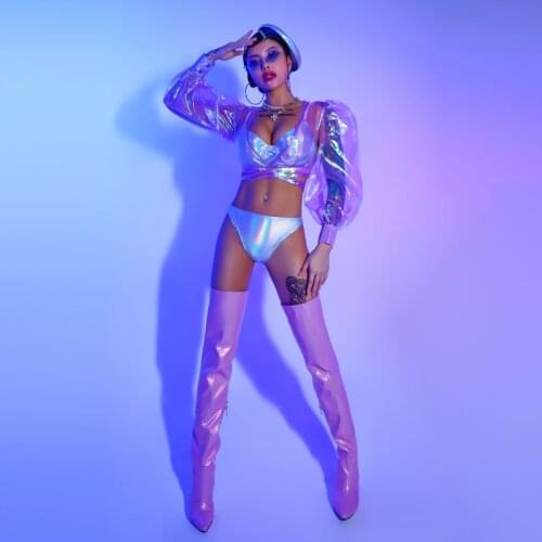 Colorful Bar Party Girls Gogo Dance Costume WomenS Sexy Outfits Jazz Dance Costumes Nightclub Pole Dance Rave Clothing DQS7240